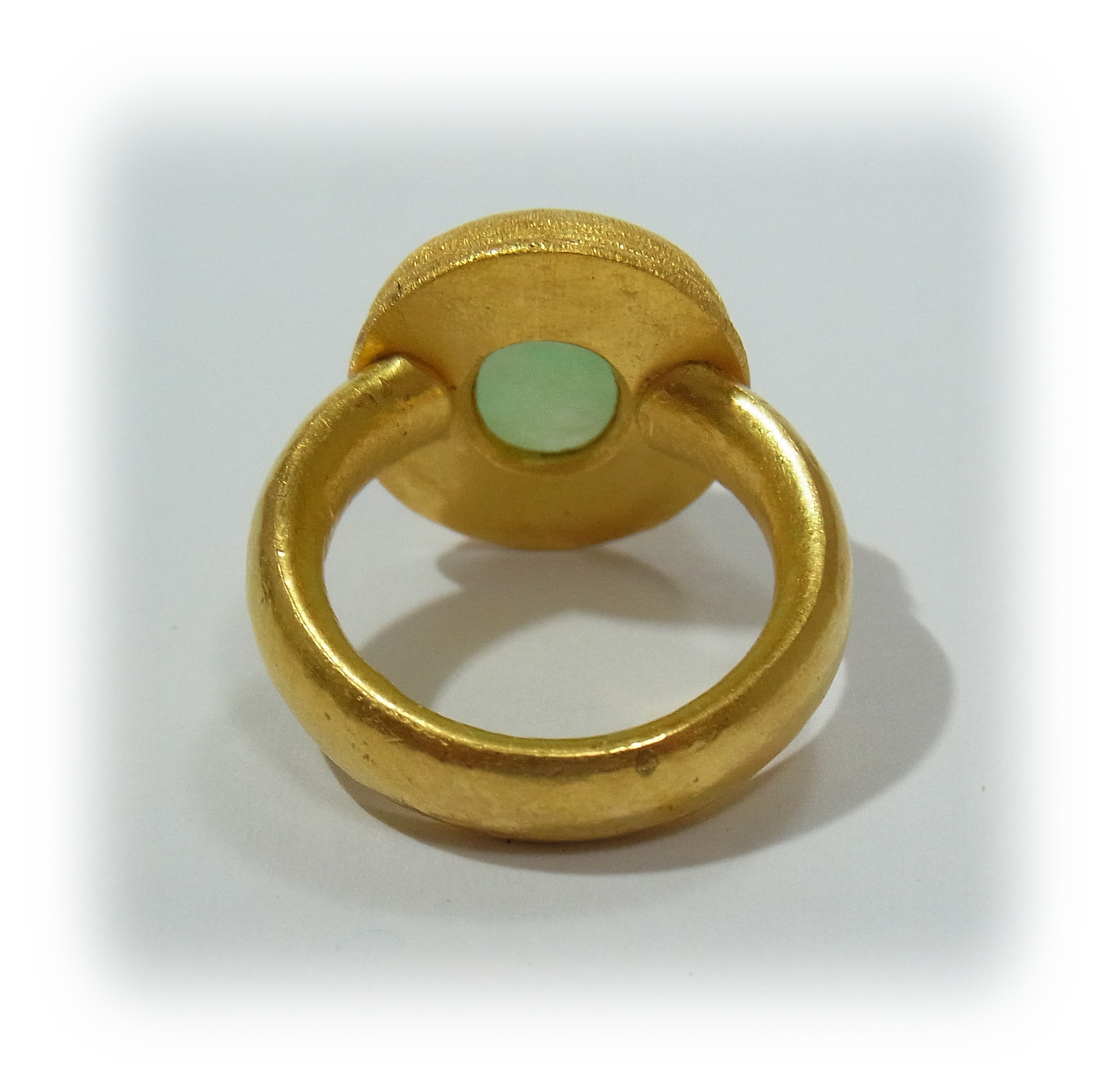 Apple green Jadeite Gold ring (Back)
