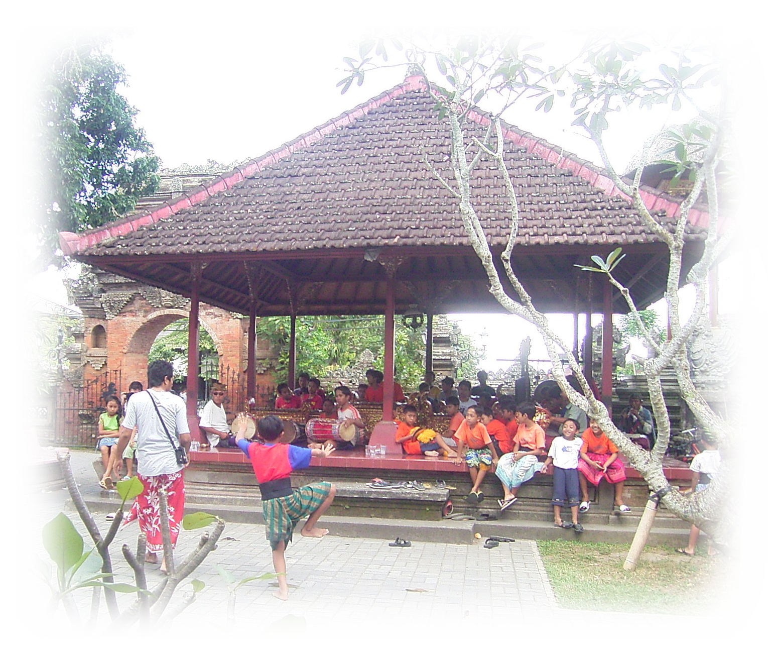Dance training for Bali children at Ubud Palace.