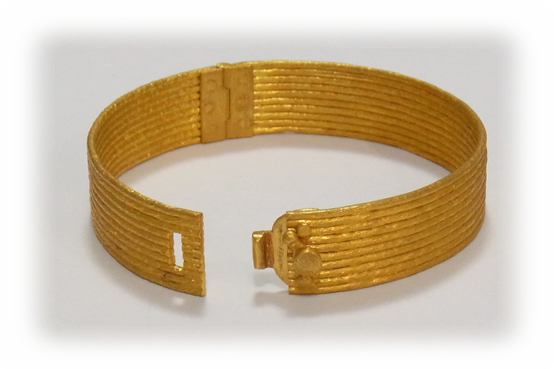 Gold Ribbon Bracelet (Open)