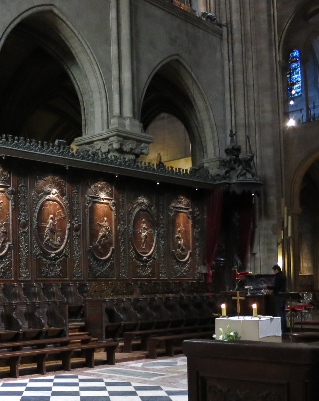 People's altar of Notre-Dame Cathedral in Paris