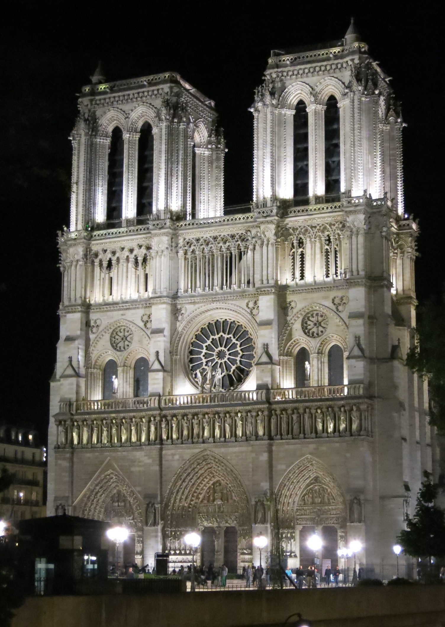 Notre-Dame Cathedral in Paris at night