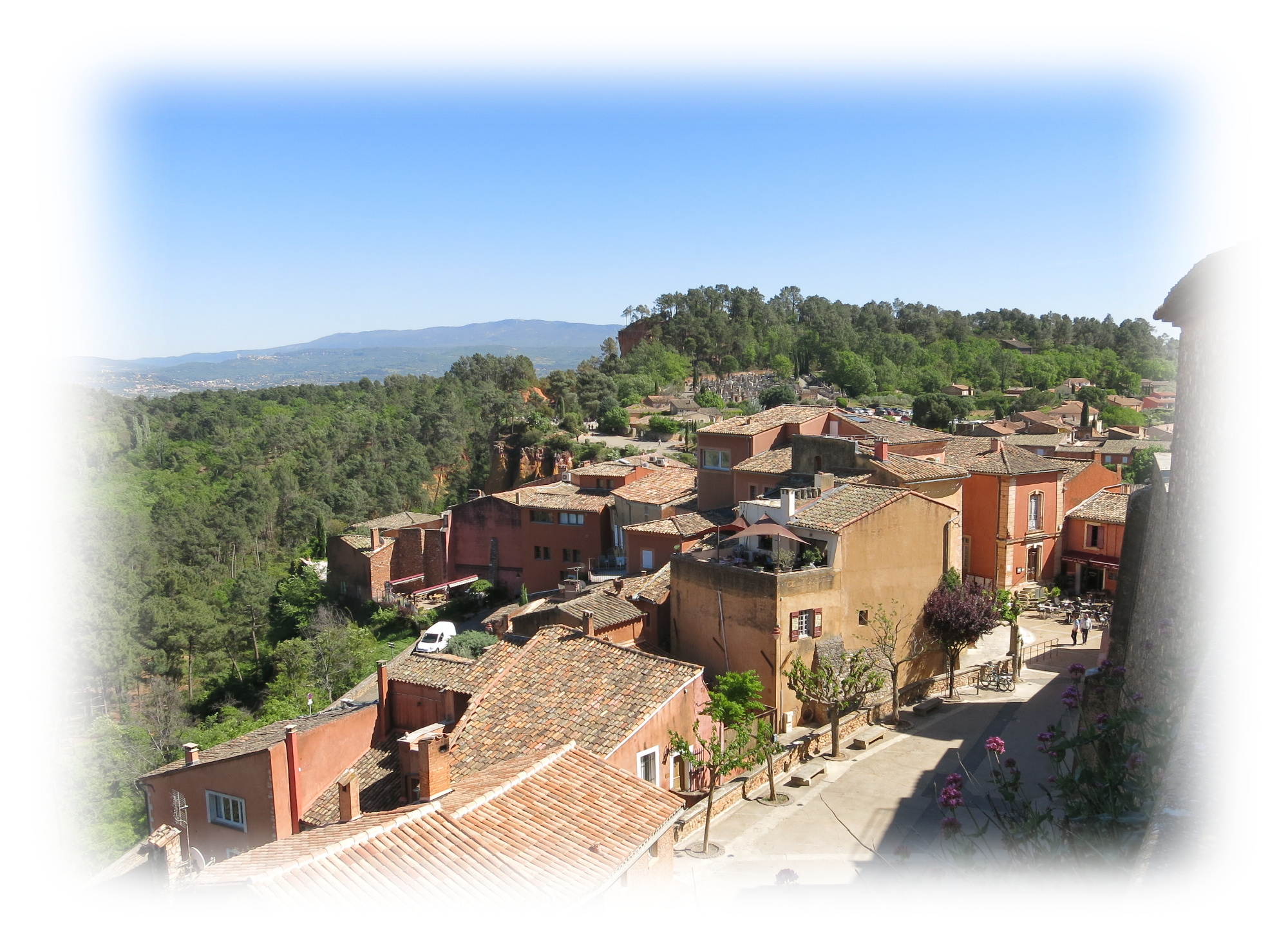 Winding street of Roussillon village