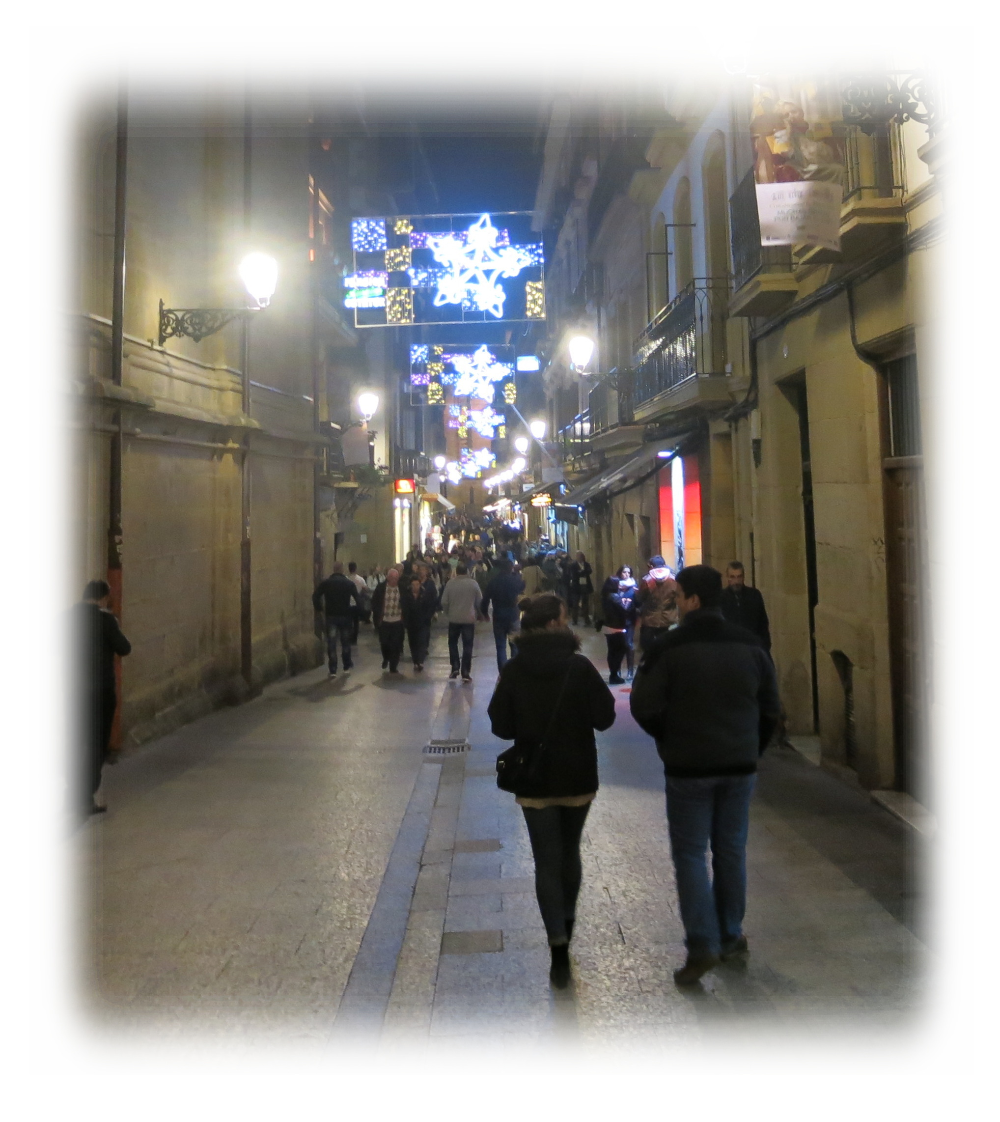 Donostia-San Sebastian Old Quarter street at night